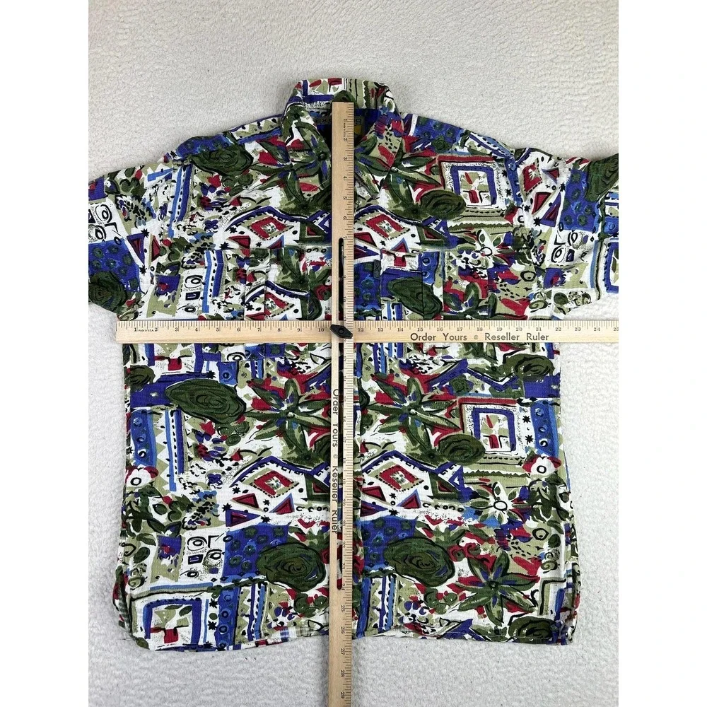 ExOfficio Shirt Womens Medium Multicolor Floral Print‎ S/S Hawaiian Button Up